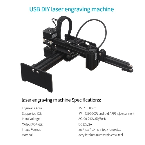 

3500mw Desktop Laser Engraver Portable Engraving Carving Machine Mini Carver DIY Laser Logo Mark Printer with Protective Glasses Working Area 150mm*150mm