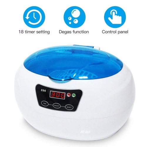 

JP-890 600ml Ultrasonic Cleaner 35W 40KHz Ultrasonic Washing Coins Money Jewelry Cleaner Pedicure Nail Art Tools