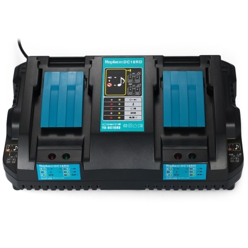 

Power Tool Battery Chargers DC18RD Dual Ports Fast Charger Suitable for Makita 4A 120W 7.2V to 18V Batteries Power Adapter