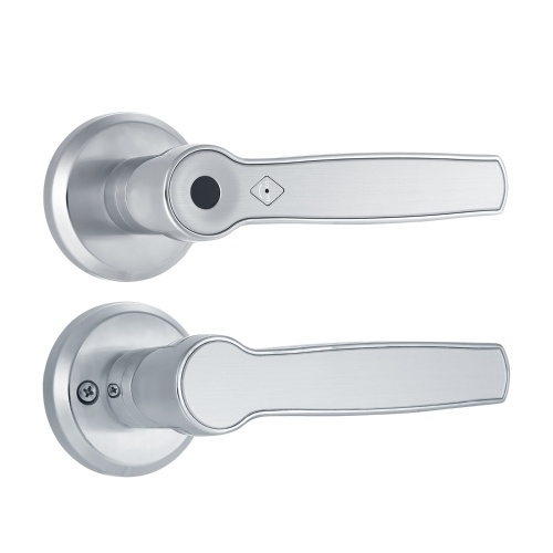 Serrure d'empreinte digitale intelligente Set Keyless Levier de porte électronique biométrique anti-vol matériel serrures de porte avec pêne dormant pour les bureaux de la maison appartement école en bois ou des portes de fer argent