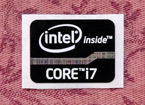 

Черная наклейка Intel Core i7 в корпусе 15.5 x 21 мм Ivy Bridge 2012