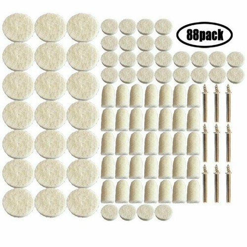 88Pcs/Set Wool Felt Polishing Buffing Pads Waxing Head Wheel Dremel Accessories