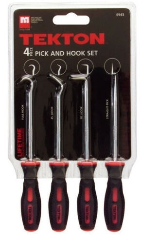 

Tekton 6943 Chrome Vanadium Steel Precision 4 Piece Pick Tool & Hook Set