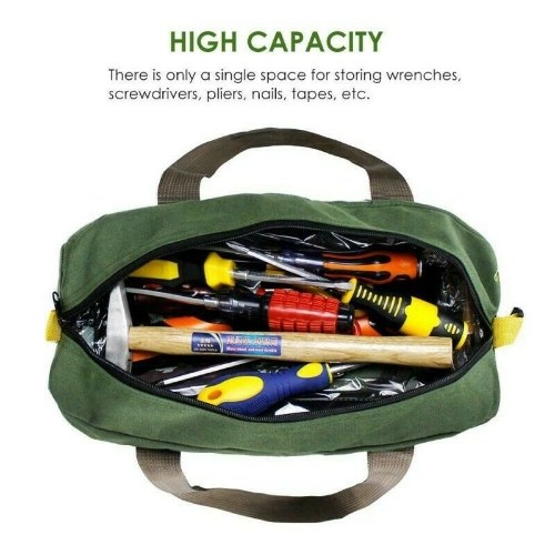 

jinbeauty Multi-function Canvas Waterproof Storage Hand Tool Bag Portable Toolkit Pouch US 14"