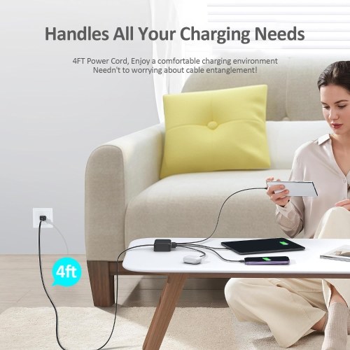 70W 8 Ports USB Type-C Charger Quick Charge Desktop Charging Station For Smart Phone Headphone Watch PD20W Fast Charger Hub 