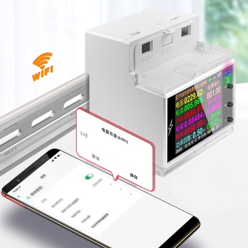 

Версия BT Интеллектуальный 2P Монитор электроэнергии Монтаж на DIN-рейку Мультиэнергетический измеритель переменного тока 2,4-дюймовый цветной ЖК-экран Мобильный телефон ПРИЛОЖЕНИЕ Устройство дистанционного управления