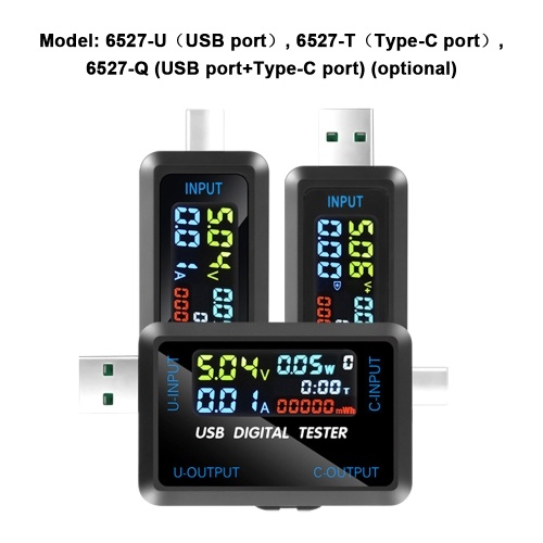 Multi-function USB Voltage Current Test Meter Digital IPS Display Capacity Tester Power Tester Digital Voltmeter Electrical Appliances Detection Device Support 9 Groups of Measurement Data Storage Function 