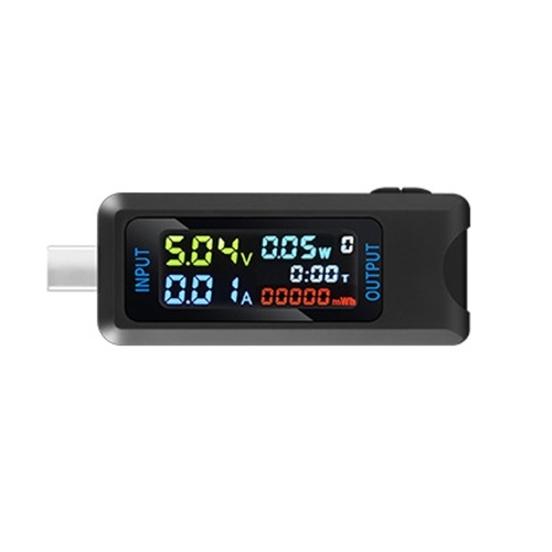 Multi-function USB Voltage Current Test Meter Digital IPS Display Capacity Tester Power Tester Digital Voltmeter Electrical Appliances Detection Device Support 9 Groups of Measurement Data Storage Function 