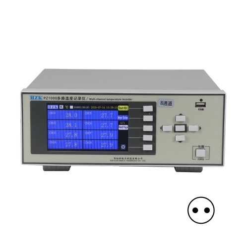 PZ1008S 5in Multi-channel Temperature Recorder 8-Channel Temperature Tester Built-in 8G Memory List Curve Column Chart Mode Beeper Alarm