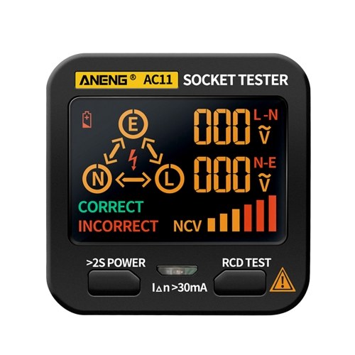 ANENG AC11 Socket Tester Electric Leakage Detector LCD Display 