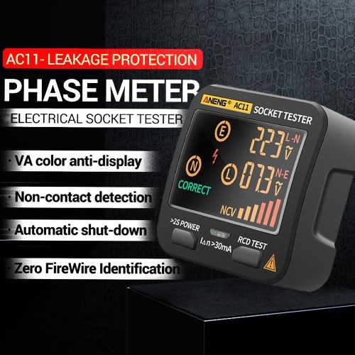 ANENG AC11 Socket Tester Electric Leakage Detector LCD Display 