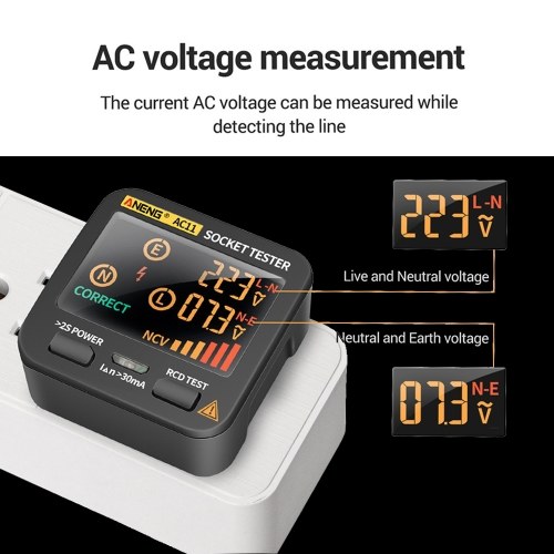 ANENG AC11 Socket Tester Electric Leakage Detector LCD Display 