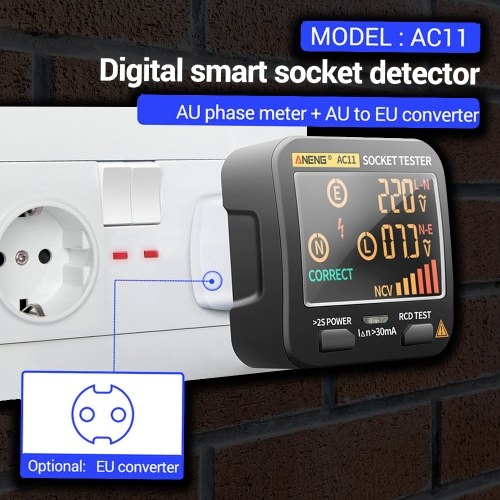 ANENG AC11 Socket Tester Electric Leakage Detector LCD Display 