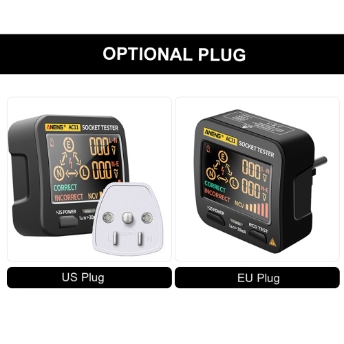 ANENG AC11 Socket Tester Electric Leakage Detector LCD Display 
