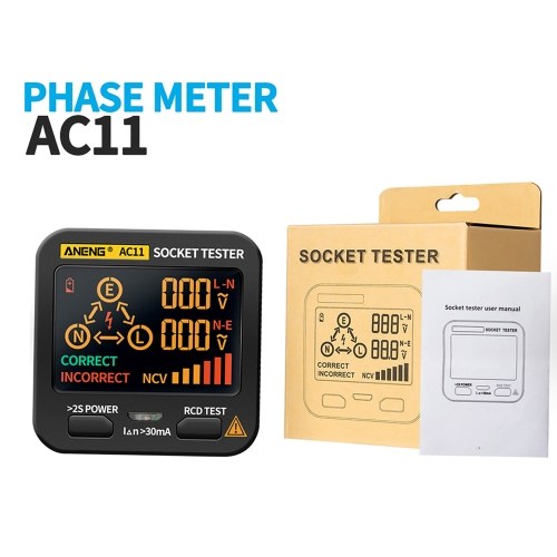 ANENG AC11 Socket Tester Electric Leakage Detector LCD Display 