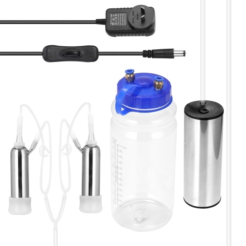 

Electric Milking Machine Vacuum Milker Set for Farm Livestock Tool with 2L Large Capacity Milk Storage Can