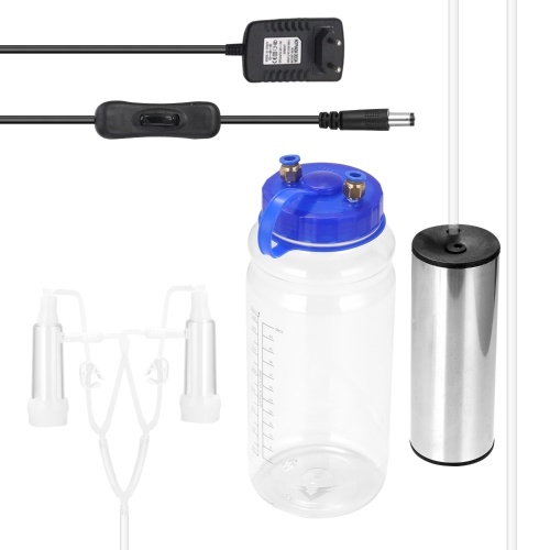 

Electric Milking Machine Vacuum Milker Set for Farm Livestock Tool with 2L Large Capacity Milk Storage Can
