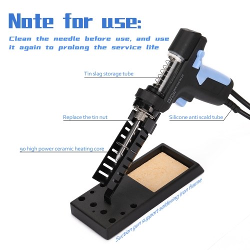 

HANDSKIT ZD-8915 LCD Digital Display Desktop Electric Automatic Soldering Iron Suction Device Temperature Controlled Desoldering Station Set Desoldering Pump