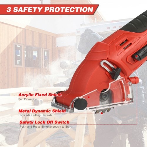 

Mini Circular Saw 400W 3400RPM Comapct Circular Saw Tile Saw with 3 Saw Blades and Vacuum Adapter Multifunctional Electric Saw DIY Power Tool Cut Wood Metal Drywall Tile and Plastic