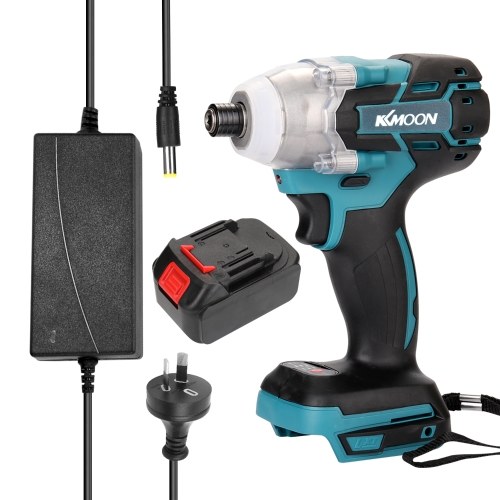 18V Cordless Impact Wrench Screw Driver Brushless Motor High Torque Electric Wrench with Battery and Charge Device