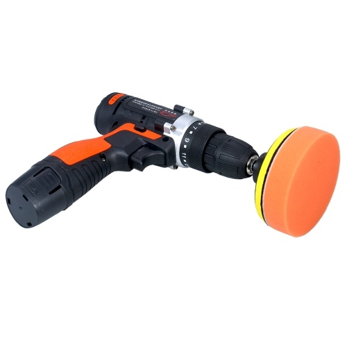 

12V Cordless Drill / Driver Kit 1400rpm Variable Speed Polisher Car Buffer Waxer Set with Light Rechargeable Power Screwdriver with 5 Bits 1 Polishing Pad