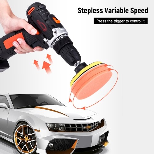 

Комплект аккумуляторной дрели / отвертки на 25 В, полировщик с регулируемой скоростью, 1350 об / мин, автомобильный буфер, восковой набор, Отвертка с подсветкой, перезаряжаемая на 5 бит, 1 полировальная подушка для установки мебели