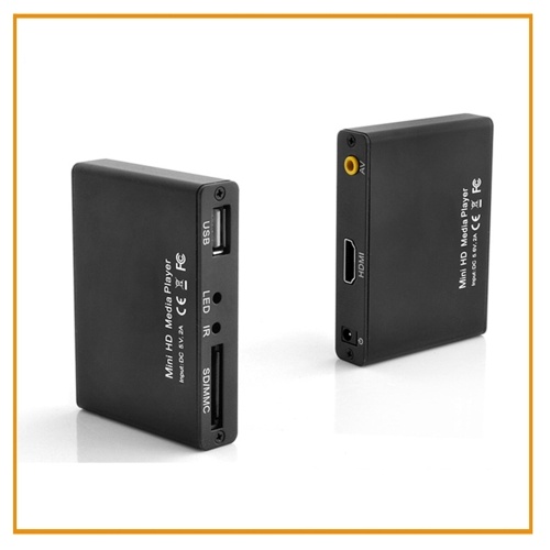 

Portable Mini Full 1080p HD Media Player MPEG / MKV / H.264 with H-D-M-I AV USB 2.0 Host SD Card Reader Slot IR Remote Control for HDTV