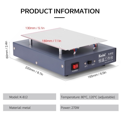 

LCD Screen Circuit Board Separator Heating Platform Glass Removal Smooth Plate Screen Separator Phone Repairing and Maintenance Machine