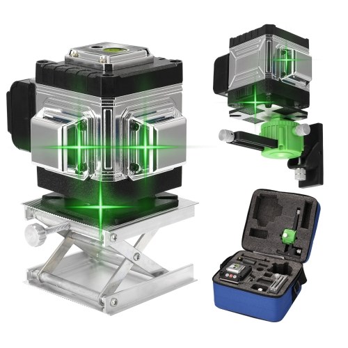 Multifunktionaler 12-Linien-Laser Level 3 ° Selbstnivellierendes Funktionsnivellierungswerkzeug Omnidirektionaler Boden- und Wandaufkleber mit vertikaler horizontaler schiefer Linie