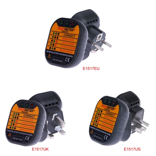 

PEAKMETER PM6860D автоматические электрические розетки тестер нейтральных живут тестирования быстрого обнаружения ЕС разъем 230В провода заземления