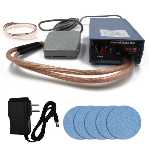 

5000W Handheld Spot-welding Household Portable DIY Battery Welding Machine Spot-welding Machine with Treadle Switch Current Adjustable Utility Welding Machine for 18650 Battery