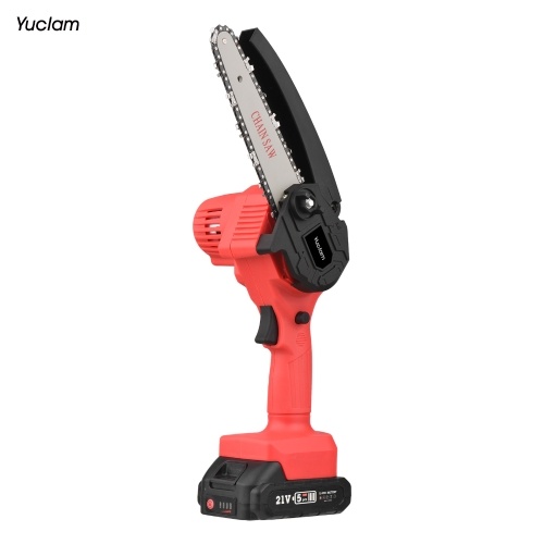 

Yuclam Mini Chainsaw Handheld Cordless Chainsaw 6-Inch 21V Electric Chainsaws One-Handed Portable Chainsaw with Splash Guard Safety Lock for Garden Tree Logging Trimming Bush Wood Cutting