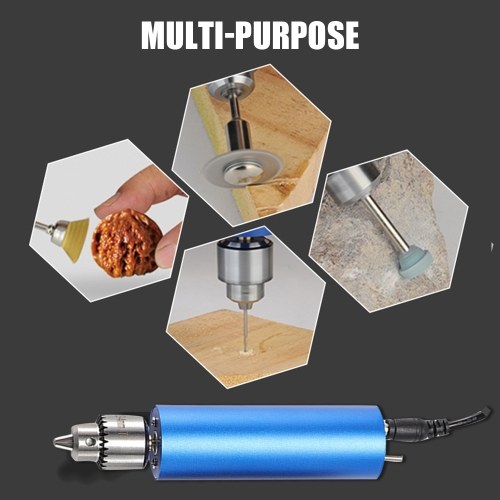 Micro Mini Electric Hand Drill 0.3-4mm Adjustable with 145pcs Accessories for Polishing Waxing Cutting Drilling Engraving EU Plug 