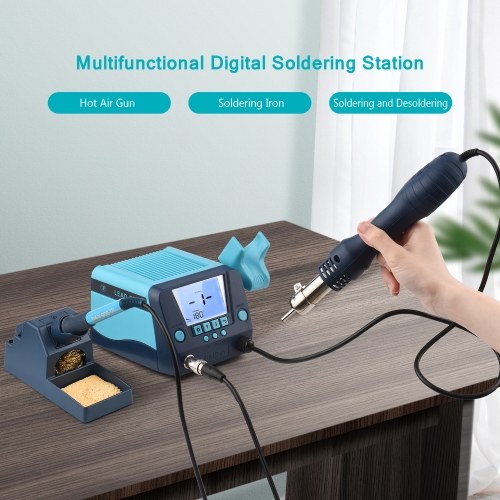 

Bakon BK881 2-in-1 Soldering Station & Soldering Gun Multifunctional Digital Rework Station Hot Air Gun Soldering and Desoldering Tool LCD Display