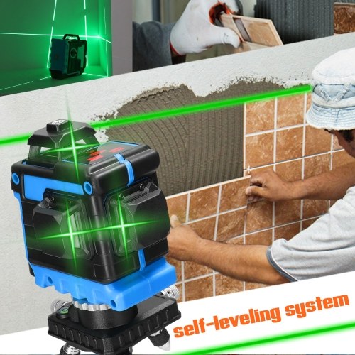 

Mini Multifunctional 12 Lines Green Light Laser Level 3° Self-leveling Machine USB Rechargeable Lithium Battery Leveling Tool 3 Colors Optional