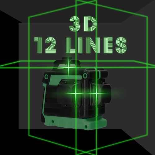 

Mini Multifunctional 12 Lines Green Light Laser Level 3° Self-leveling Machine USB Rechargeable Lithium Battery Leveling Tool 3 Colors Optional