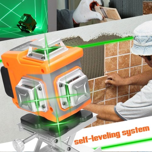 

Multifunctional 16 Lines Laser Level 3° Self-leveling Function Leveling Tool Omnidirectional Ground Wall Sticker Vertical Horizontal Oblique Line without Tripod
