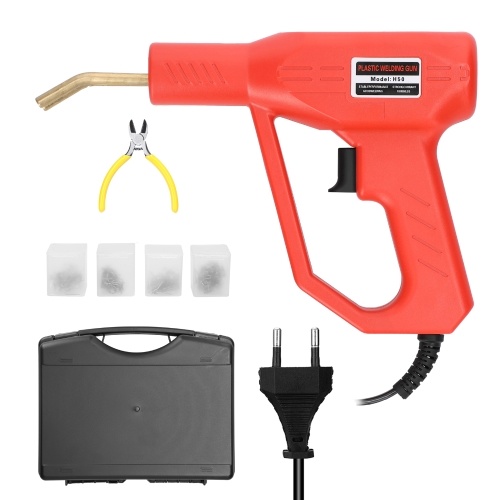 50W Portable Portable plastiques Machine de soudage panneau fissure réparations Kit coupe thermique agrafeuse chaude plastiques trou réparation outil ensemble avec 4 boîtes agrafe