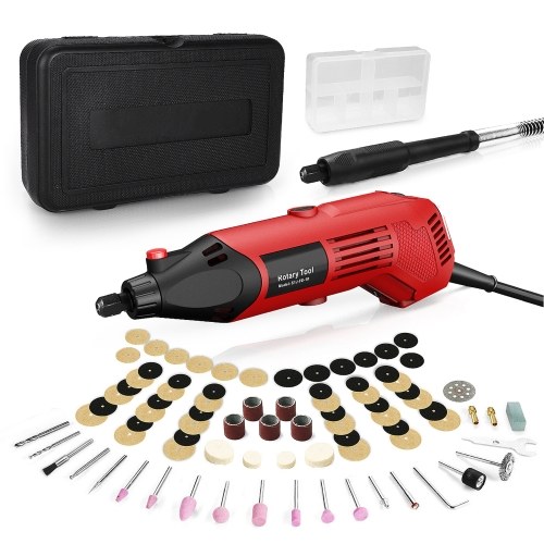 Kit de ferramentas rotativas AC moedor elétrico 6 velocidades variáveis 8000-35000RPM 170W para polimento de escultura e modelagem com estojo de transporte