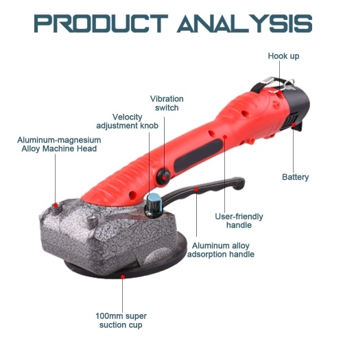 

10-150Hz Tile Tiling Machine Wall Floor Tiles Laying Vibrating Tool with 100*100mm Suction Cup