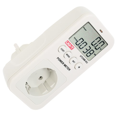 

UNI-T UT230B Series LCD Plug-in Energy Consumption Meter Voltage Current Cost Frequency Power Factor Monitor CO2 Emission Detection US Plug