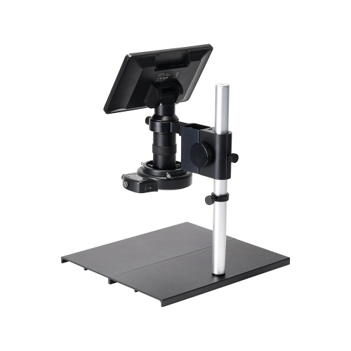 26MP 1080P 7 Inch LCD Video Microscope with 150X C Mount Lens Electronic Microscope Camera with Metal Stand Adjustable LED Rings Light Professional Repairs Tools 