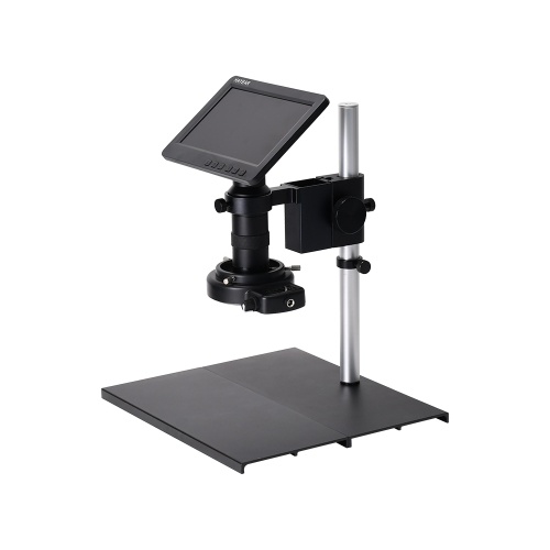 26MP 1080P 7 Inch LCD Video Microscope with 150X C Mount Lens Electronic Microscope Camera with Metal Stand Adjustable LED Rings Light Professional Repairs Tools 