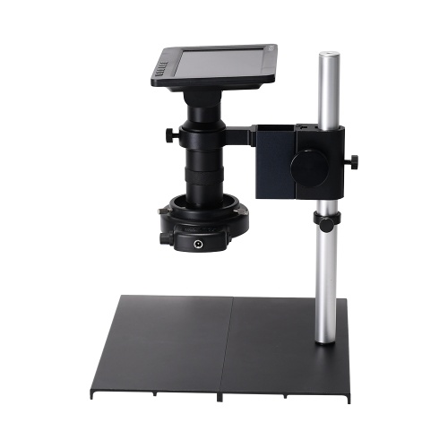 26MP 1080P 7 Inch LCD Video Microscope with 150X C Mount Lens Electronic Microscope Camera with Metal Stand Adjustable LED Rings Light Professional Repairs Tools 