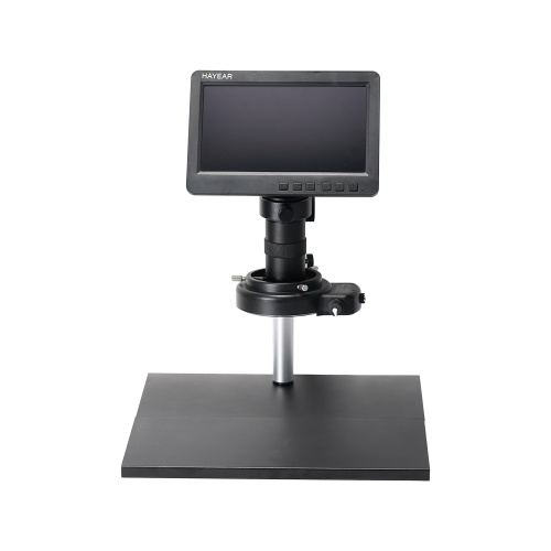 26MP 1080P 7 Inch LCD Video Microscope with 150X C Mount Lens Electronic Microscope Camera with Metal Stand Adjustable LED Rings Light Professional Repairs Tools 