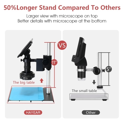 26MP 1080P 7 Inch LCD Video Microscope with 150X C Mount Lens Electronic Microscope Camera with Metal Stand Adjustable LED Rings Light Professional Repairs Tools 