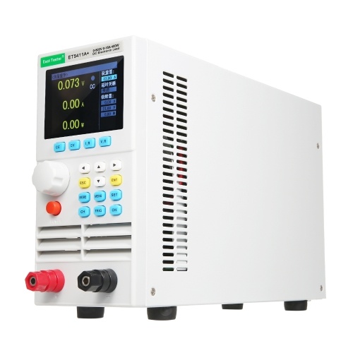 East Tester ET5411A+ Charge électronique CC monocanal programmable 500V 15A 400W Testeur de charge électronique programmable CC CV CR CP CC+CV Mode CR+CV Écran LCD TFT 2,8 pouces Testeur de batterie et de LED Hôte USB standard