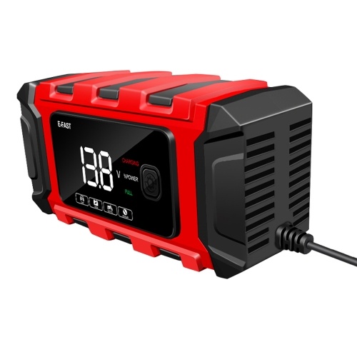 E-FAST Car Battery Chargers 12V/6A Full Automatic Battery Chargers Maintainer Portable Trickle Chargers Battery Desulfator for Car Motorcycle Leadacid Battery 