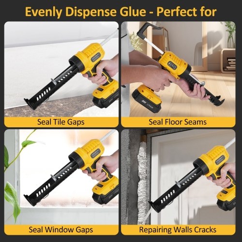 

Cordless Caulking Machine 20V Hand-held Cordless Electric Caulking Machine Kit Equipped with 2.0 Ah Battery and Charger LED Light 5 Adjustable Speeds For Filling Sealing