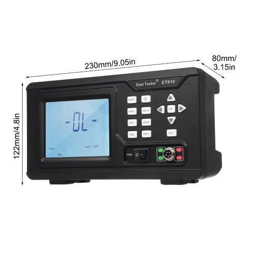 East Tester ET510 DC Low Resistance Tester Portable Milliohm Meter Microresistance Tester Low   Resistance Tester Direct Current LCD Display with Backlight Low Resistance Tester  for Resistance   Measurement (10μΩ~5kΩ) 